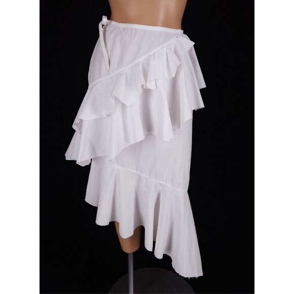 Marques Almeida Asymmetrical Tiered Skirt Size 6 White $375 - Picture 2 of 13